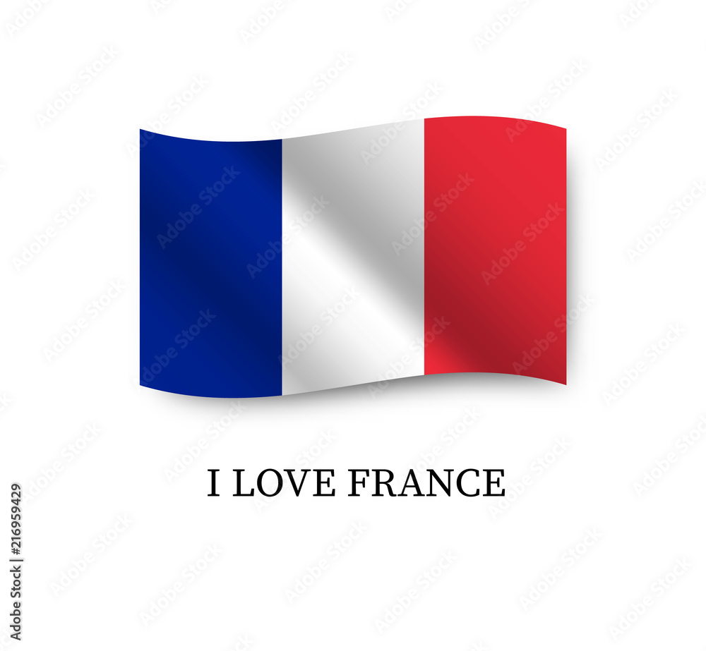France flag on white background