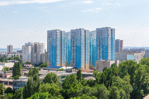 Urban landscape from a height of 12 floors. Modern architecture, multi-storey residential buildings. City Of Saratov, Russia. © Andrey Lapshin