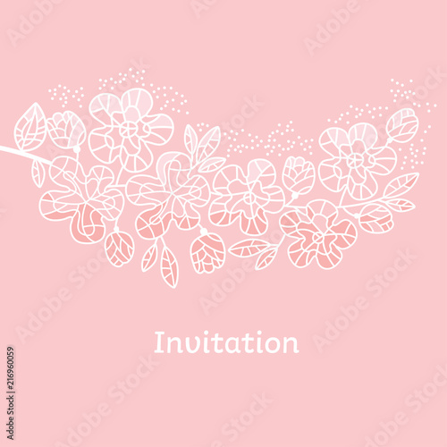 Decorative tender pastel color sakura flowers.
