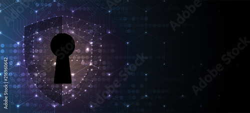 Cybersecurity and information or network protection. Future technology web services for business and internet project