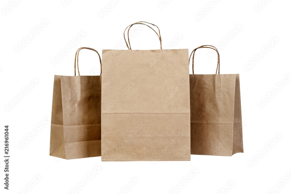 kraft paper ecologic bag on isolated white background kraft paper ecologic bag on isolated white background