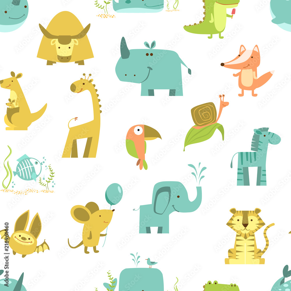 Fototapeta premium seamless pattern of animals