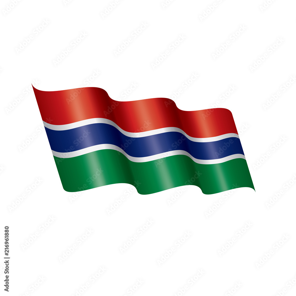 Gambia flag, vector illustration on a white background Gambia flag, vector illustration on a white background