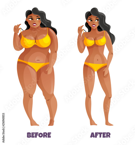 Woman Before And After Slimming