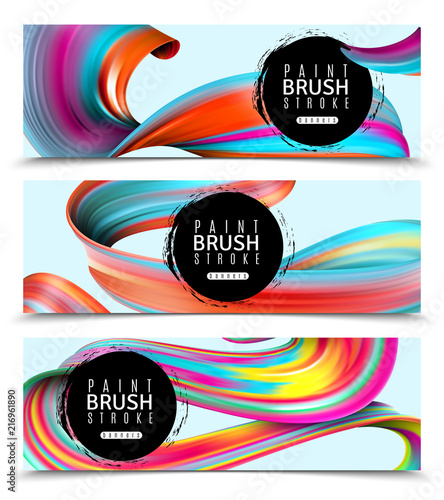 Paint Brush Strokes Horizontal Banners