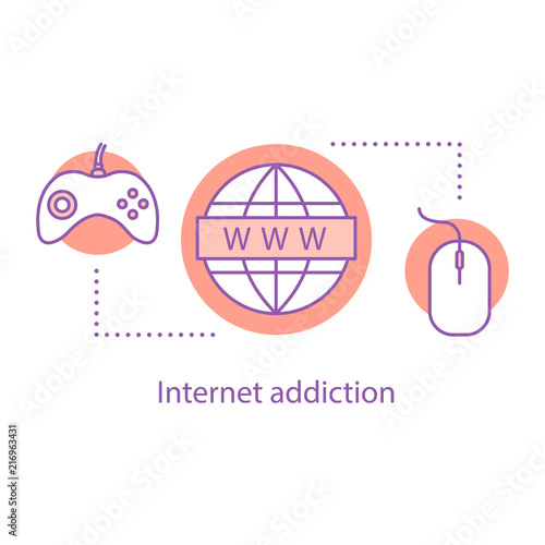 Internet addiction concept icon