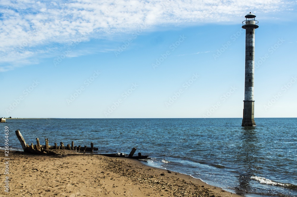 abandoned lighthouse in the Baltic sea