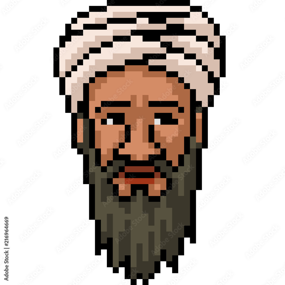 Fototapeta premium vector pixel art islam man