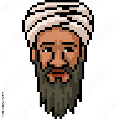 vector pixel art islam man