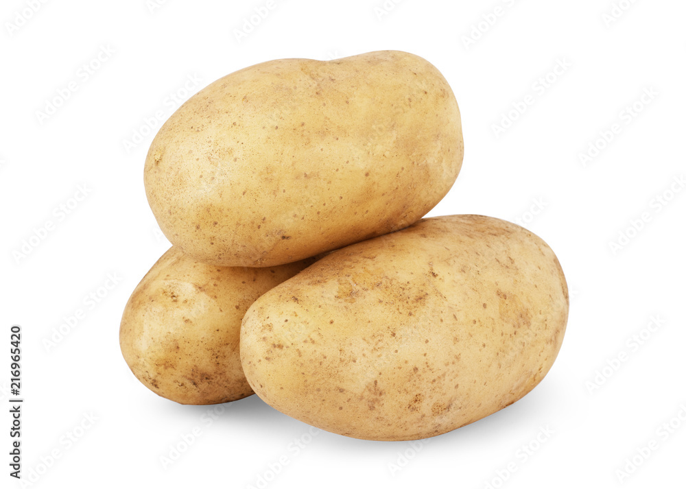 Young potato isolated on white background Young potato isolated on white background