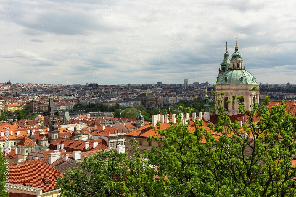panorama of Prague old city czech republic