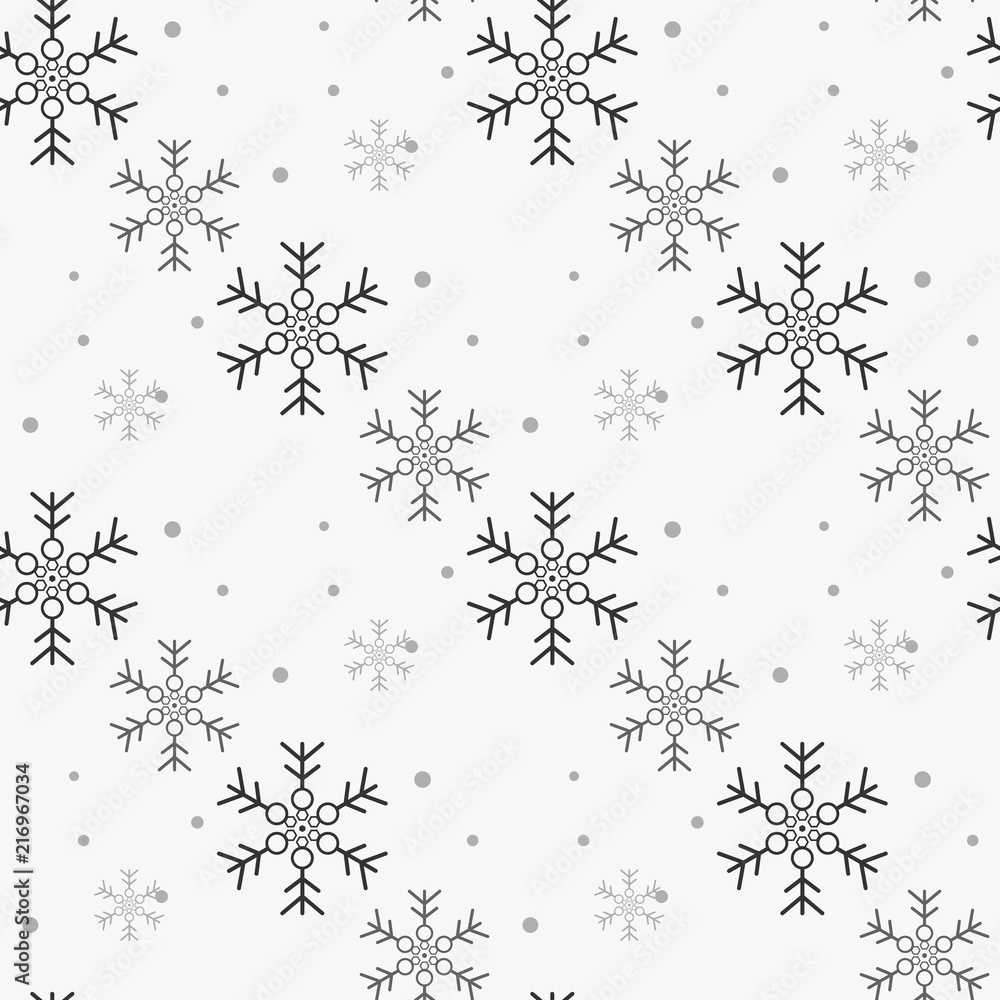 Snowflake simple seamless pattern. Blue snow on white background. Abstract wallpaper, wrapping decoration. Symbol of winter, Merry Christmas holiday, Happy New Year celebration Vector illustration Snowflake simple seamless pattern. Blue snow on white background. Abstract wallpaper, wrapping decoration. Symbol of winter, Merry Christmas holiday, Happy New Year celebration Vector illustration