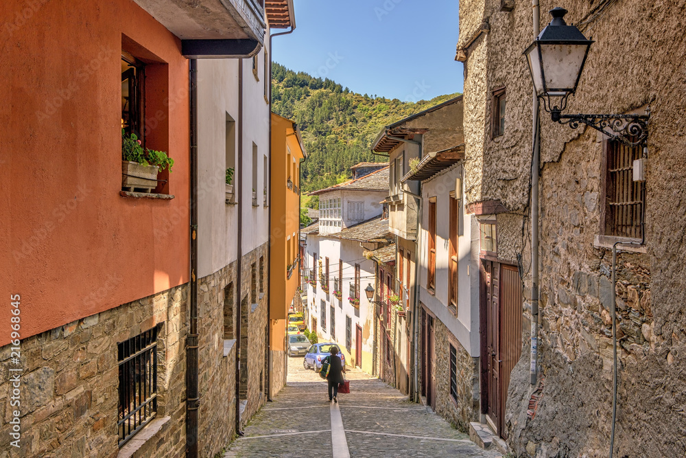 Narrow street in old town Spanish village.