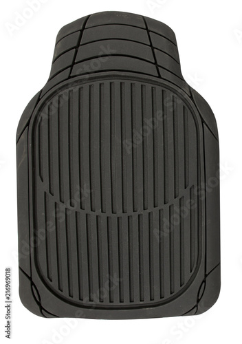 Rubber floor car mat for front seats isolated on white with clipping path