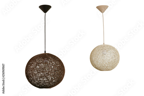 Pendant lamps isolated on white with clipping path