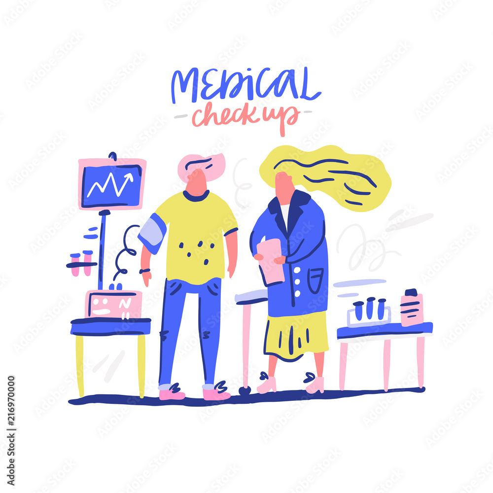 Naklejka premium Medical Expert Checks Patient