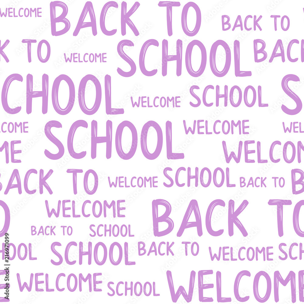 Seamless pattern of back to school words quotes. Seamless pattern of back to school words quotes.