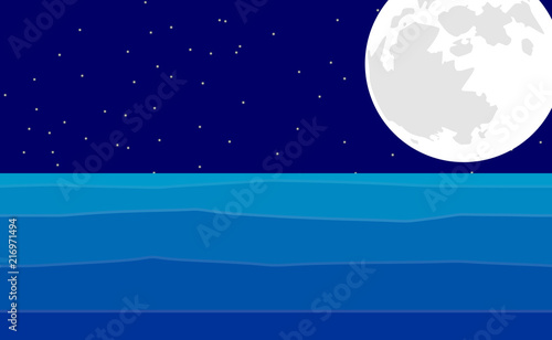 Wallpaper Mural 夜の海 Torontodigital.ca