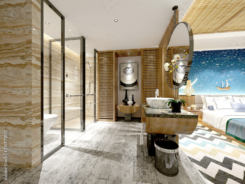 3d render of luxury modern bedroom