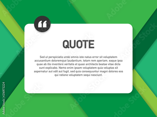 Quote background vector. Creative Modern Material Design Quote template. Vector illustration.