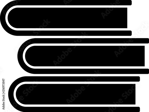 School Book Stack, Textbooks icon. Simple Flat Vector Illustration sign. Black symbol on white background