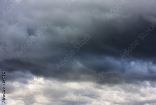 Stormy clouds on the dark sky background for rainy season and nature concept