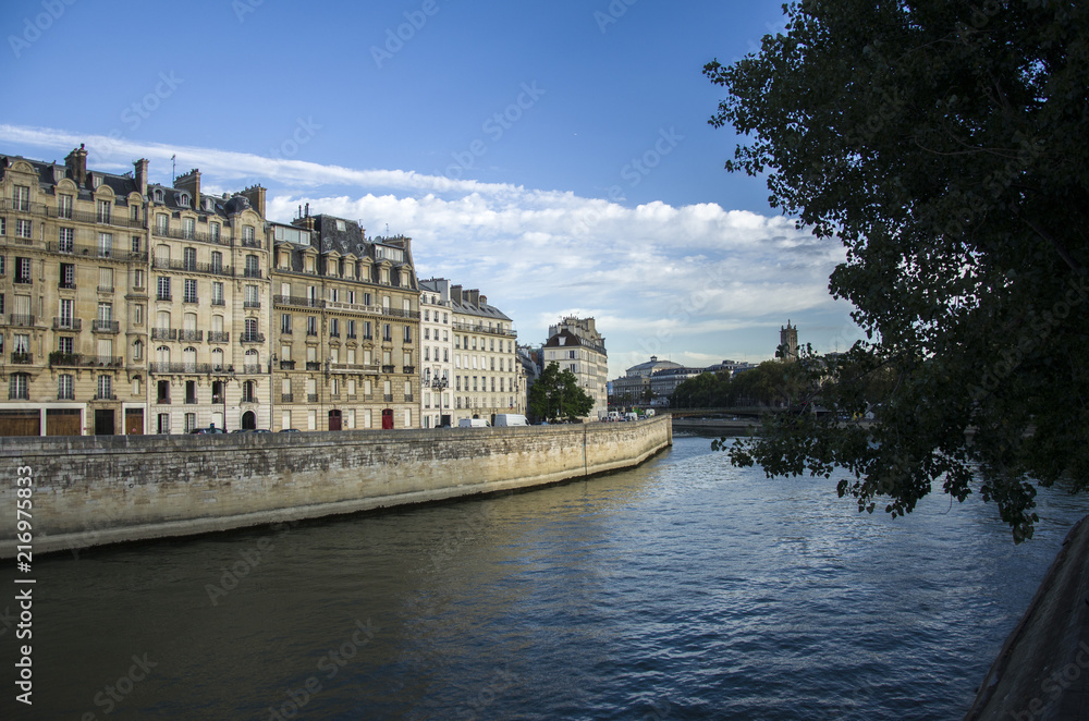 Paris landscape by river