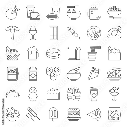 food and drink icon, gastronomy concept thin line design