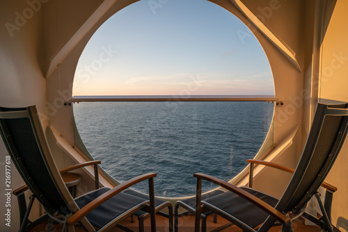 Balcony view on the cruise ship