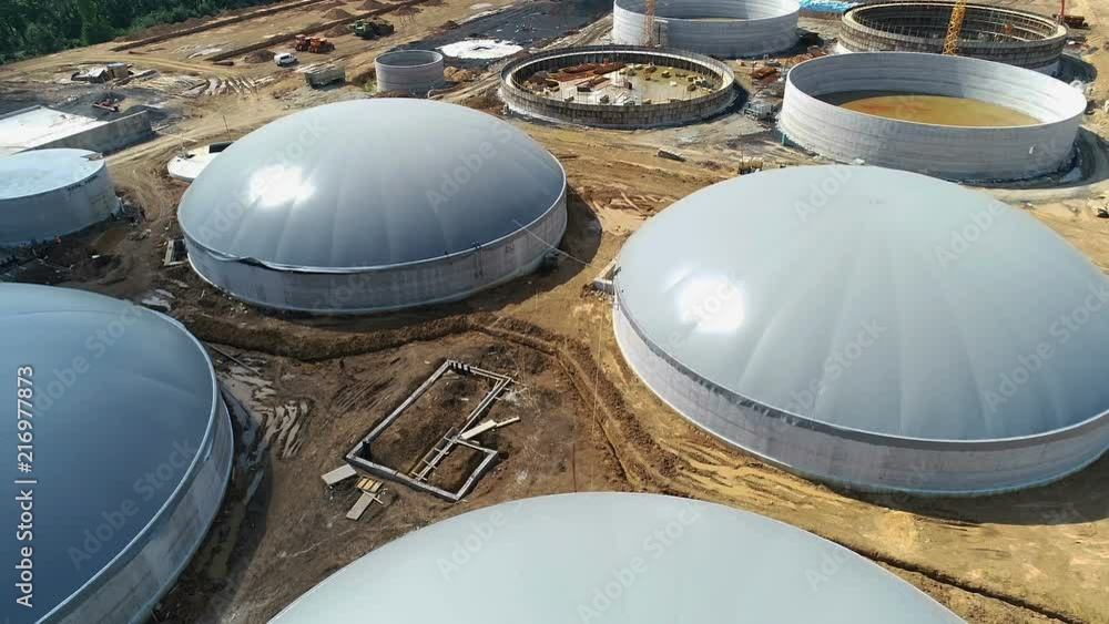 Production of biogas. Biogas plant. Construction of production
