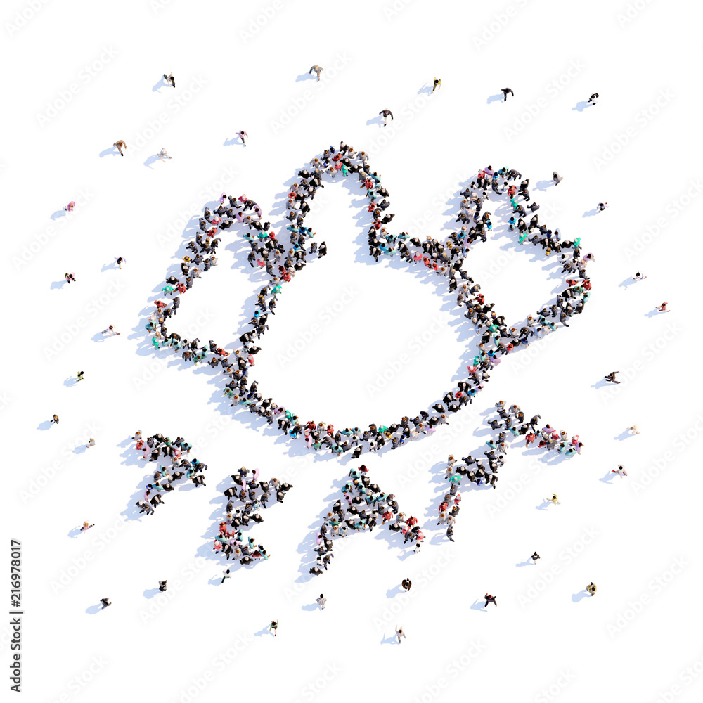 A lot of people form team, icon . 3d rendering. A lot of people form team, icon . 3d rendering.