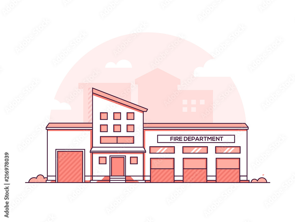 Naklejka premium Fire department - modern thin line design style vector illustration
