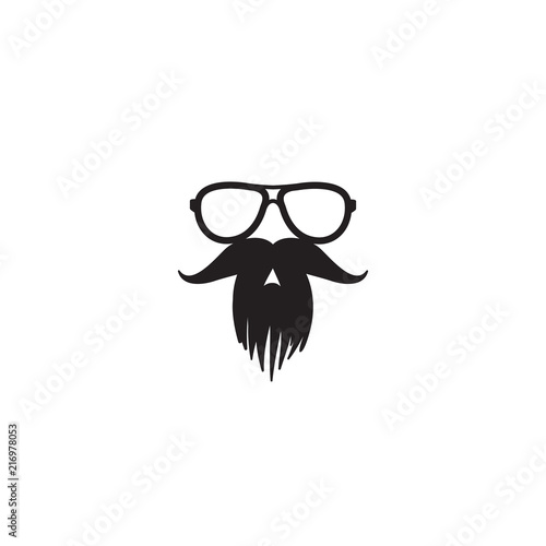 mustache and glasses icon, vector template