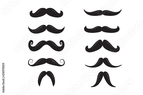 vector set of hipster mustache, icon template