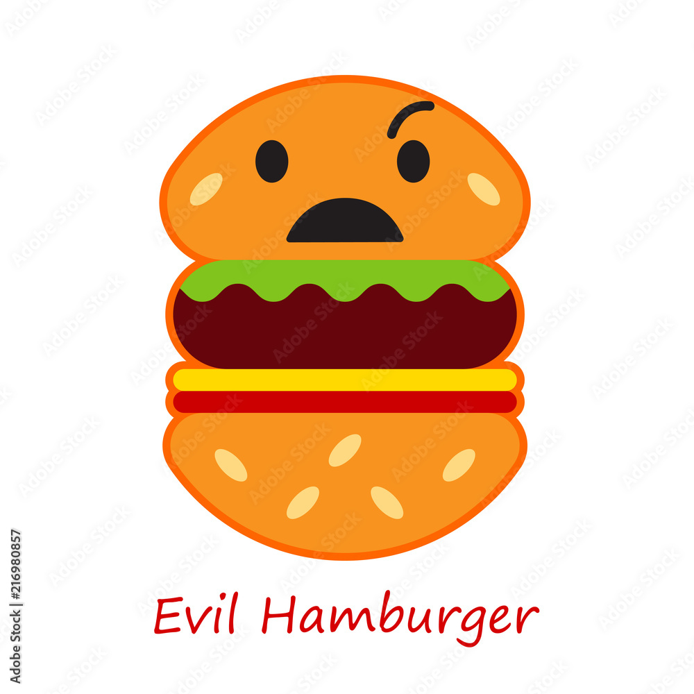 Banner Emotions Hamburger. Cute cartoon. Vector illustration. Banner Emotions Hamburger. Cute cartoon. Vector illustration.