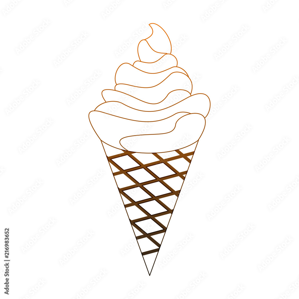 Delicious ice cream cone vector illustration graphic design