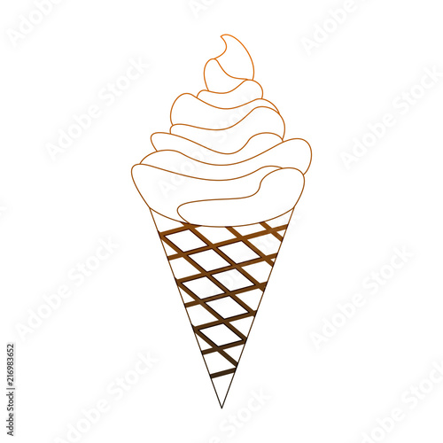 Delicious ice cream cone vector illustration graphic design