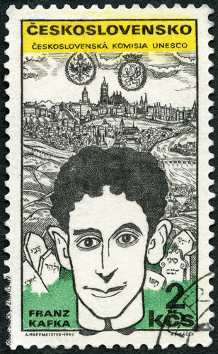 CZECHOSLOVAKIA - 1969: shows portrait of Franz Kafka (1883-1924), series Cultural personalities of the 20th centenary and UNESCO photo