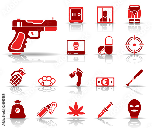 Kriminalität - Iconset (Rot)
