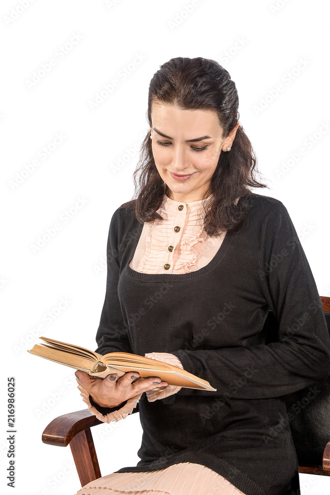 beautiful brunette woman with brown eyes