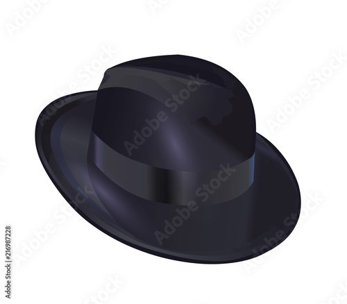 Trilby Hat gangster style vector illustration isolated on white background