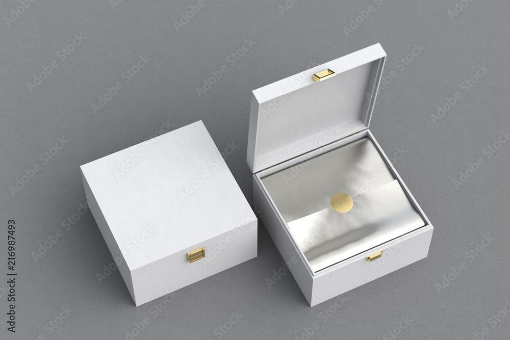 Open and closed square gift box or casket Stock Illustration | Adobe Stock