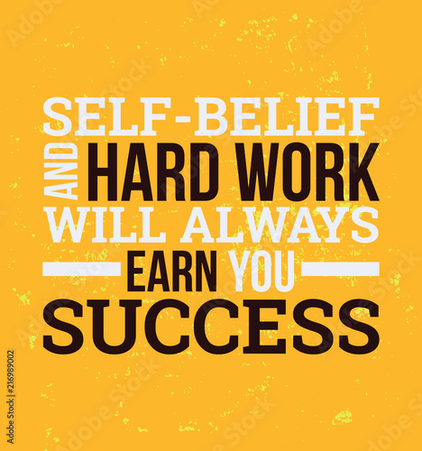 Self-belief and hard work vector design element
