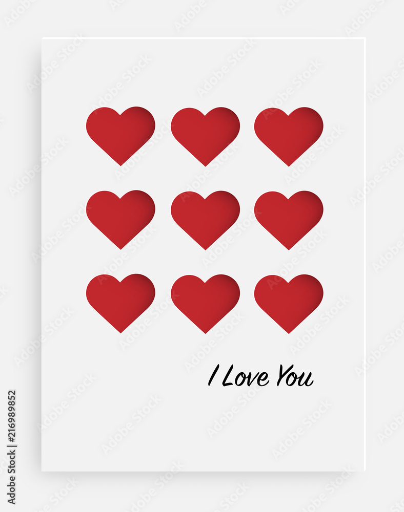 Cut the red heart on the paper and a white background Cut the red heart on the paper and a white background