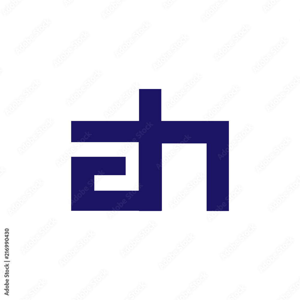 Obraz premium ah Initial Letter lowercase Linked logo icon vector