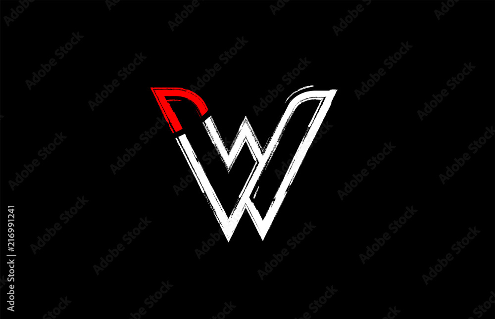 grunge white red black alphabet letter w logo design grunge white red black alphabet letter w logo design