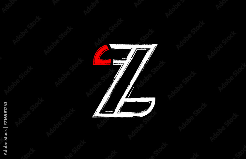 grunge white red black alphabet letter z logo design grunge white red black alphabet letter z logo design