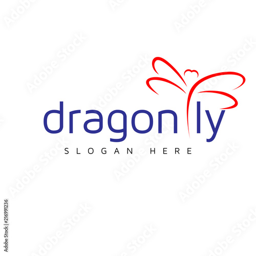 Dragonfly logo vector template