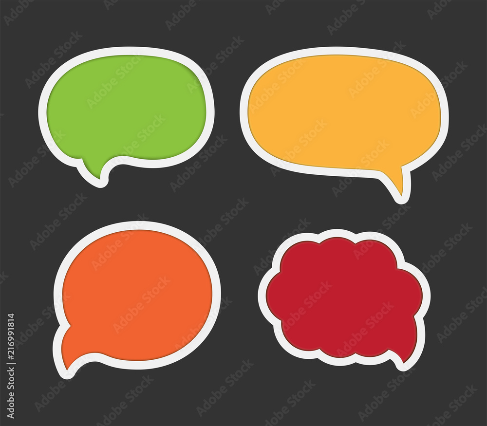Vector cartoon bubble speech - dialog, communication messages Vector cartoon bubble speech - dialog, communication messages