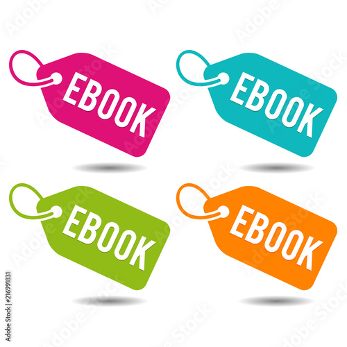 Ebook Price Tags Banner. Flat Button Eps10 Vector Illustration.